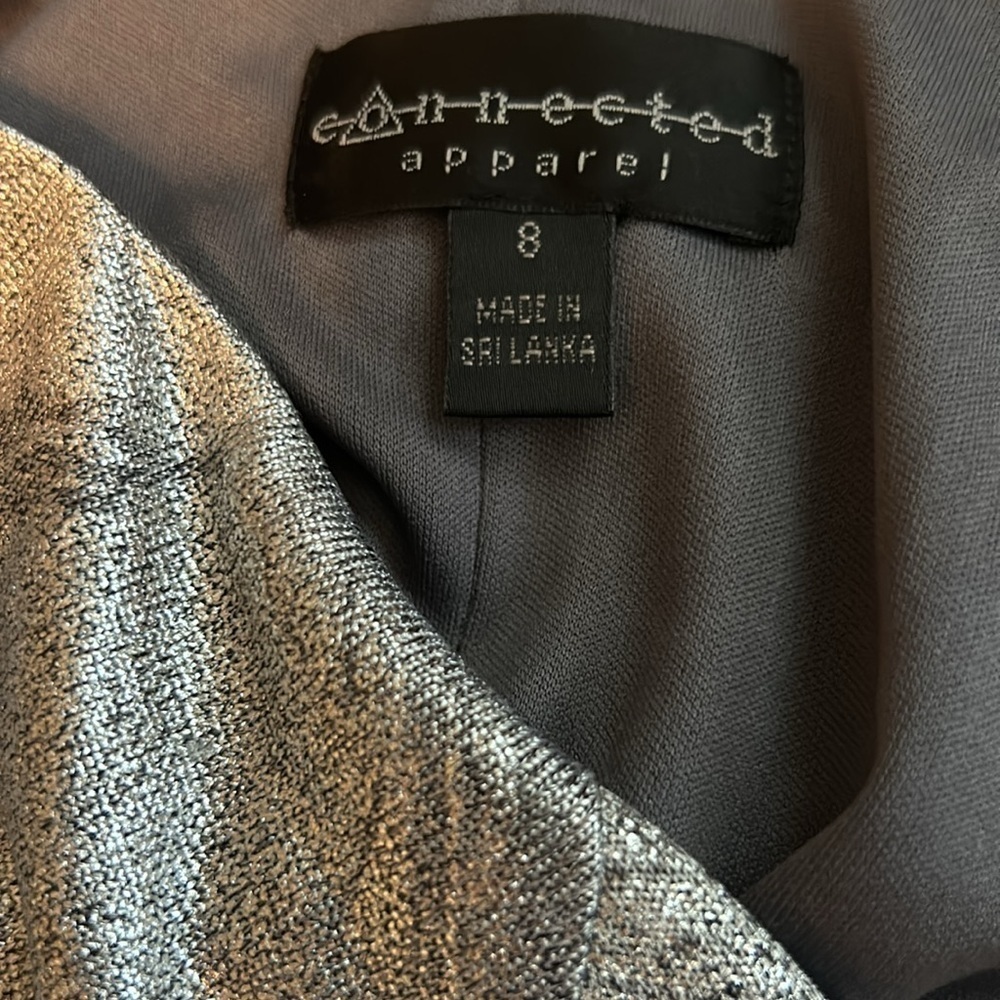 Silver Form-fitting Silver Formal Drape Dress Connected Apparel Size 8 - Picture 3 of 3